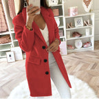 Women's Notched Collar Double-Breasted Wool Coat