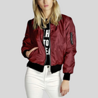 Women's Classic Crew Neck Bomber Jacket