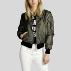 Women's Classic Crew Neck Bomber Jacket