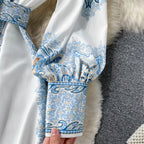 Floral A-Line Dress Featuring a Belted Waist