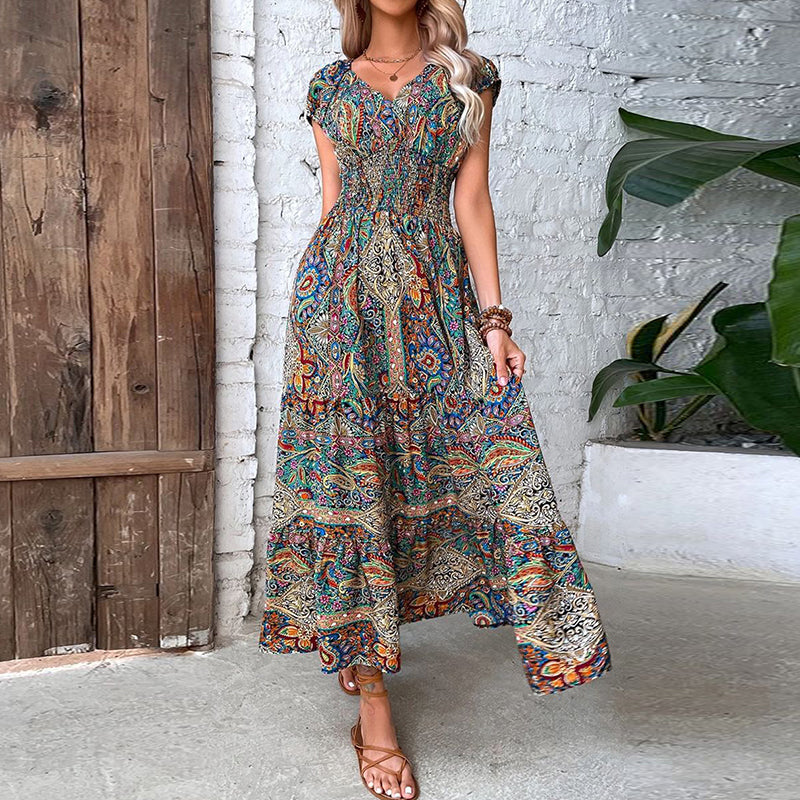 Bohemian Maxi Dress with Vintage Flair