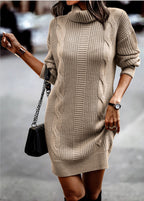 Ribbed Knit Sweater Dress for Women