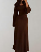 Women's Noemie Long Sleeve Bodycon Dress with Round Neckline