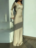 Round Neck Long Dress for Women