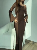 Round Neck Long Dress for Women