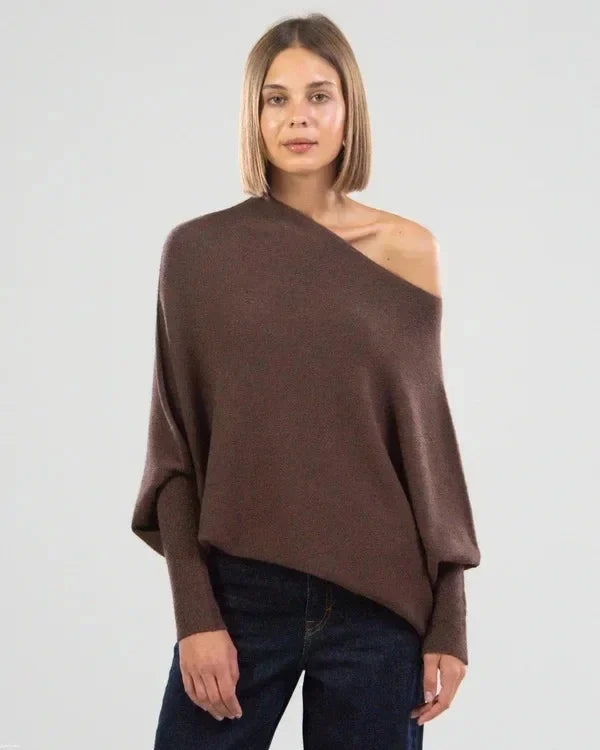 Asira - Asymmetrical Draped Sweater