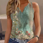 Floral Watercolor Sleeveless Top