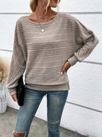 Relaxed Batwing Sleeve Round Neck Top