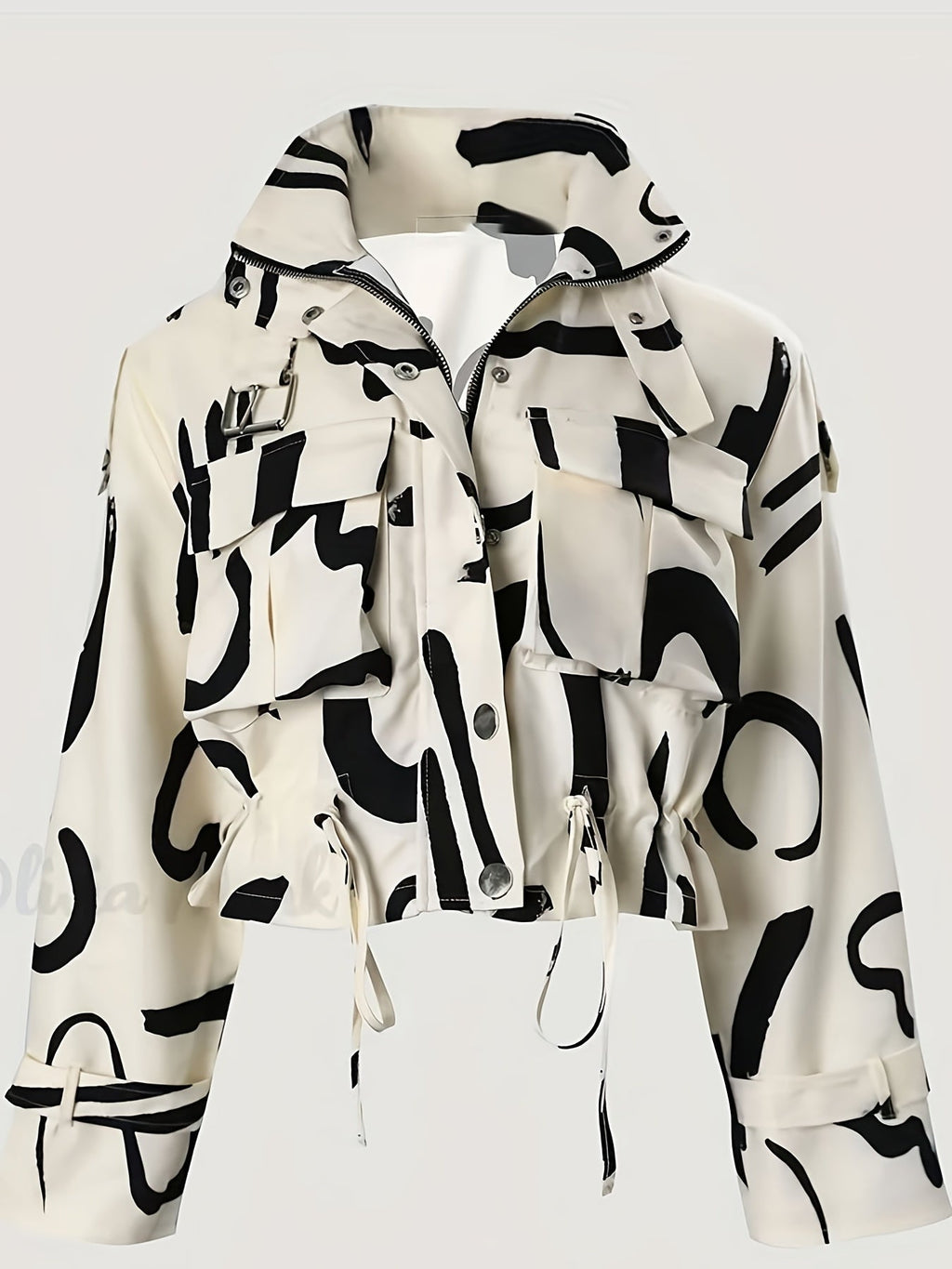 Chic Women's Stand-Up Collar Jacket