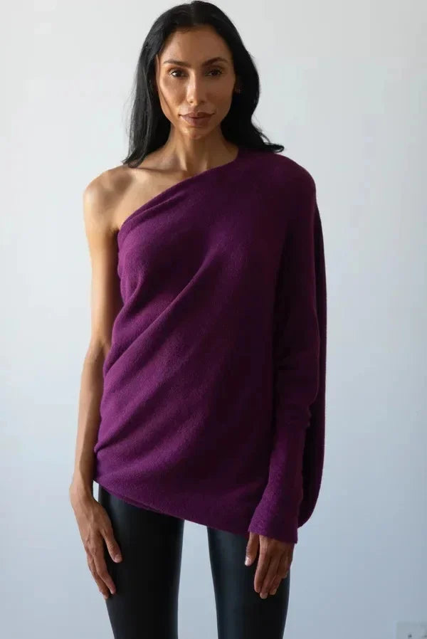 Paulina Asymmetrical Draped Sweater