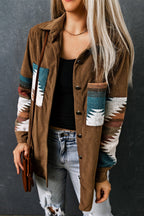 Aztec Print Corduroy Jacket