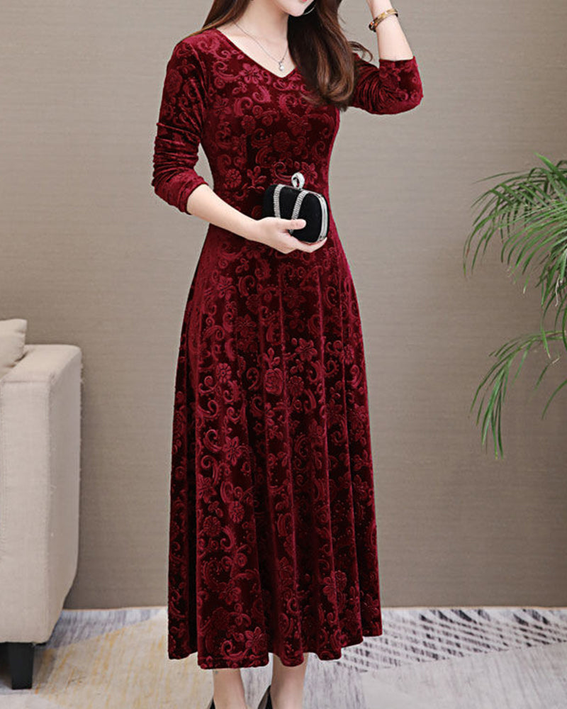 Elegant Velvet Evening Dress