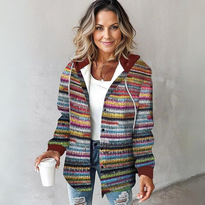 Colorful Striped Women's Cardigan